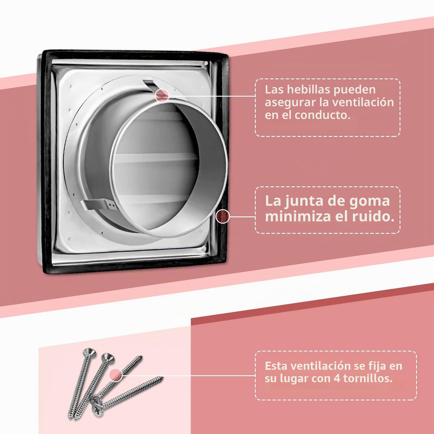 Rejilla de protección contra la intemperie de acero inoxidable, rejilla de ventilación, 100mm, 125mm, 150mm, laminillas móviles