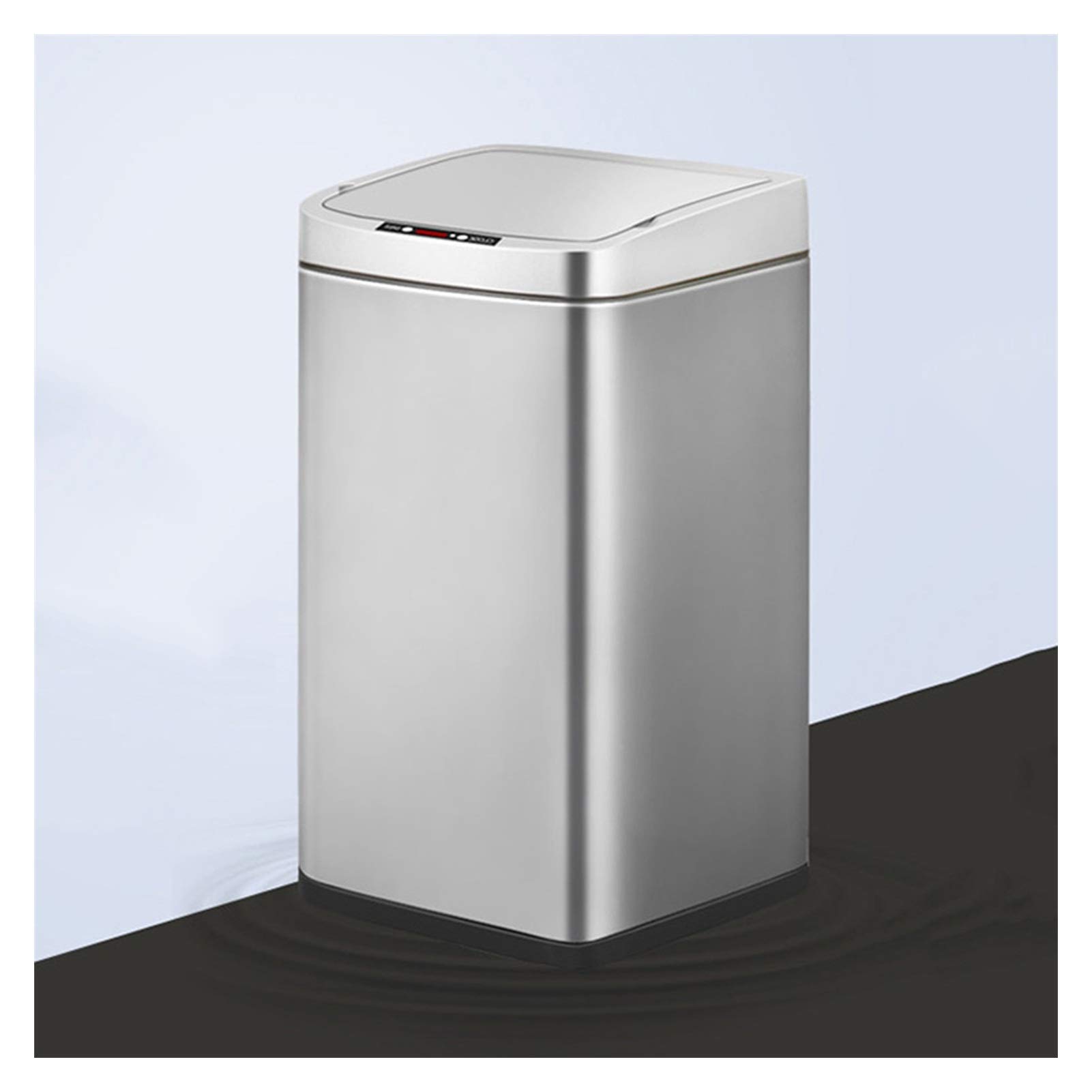 Papelera De Inducción Simple para Interiores, con Tapa, para El Hogar, Ideal para Sala De Estar Y Cocina, Color Plateado, 10 L