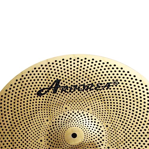 Arborea Low Volume 18\" Crash Cymbal Golden Mute Drum Cymbal For Practice (18\"Crash)