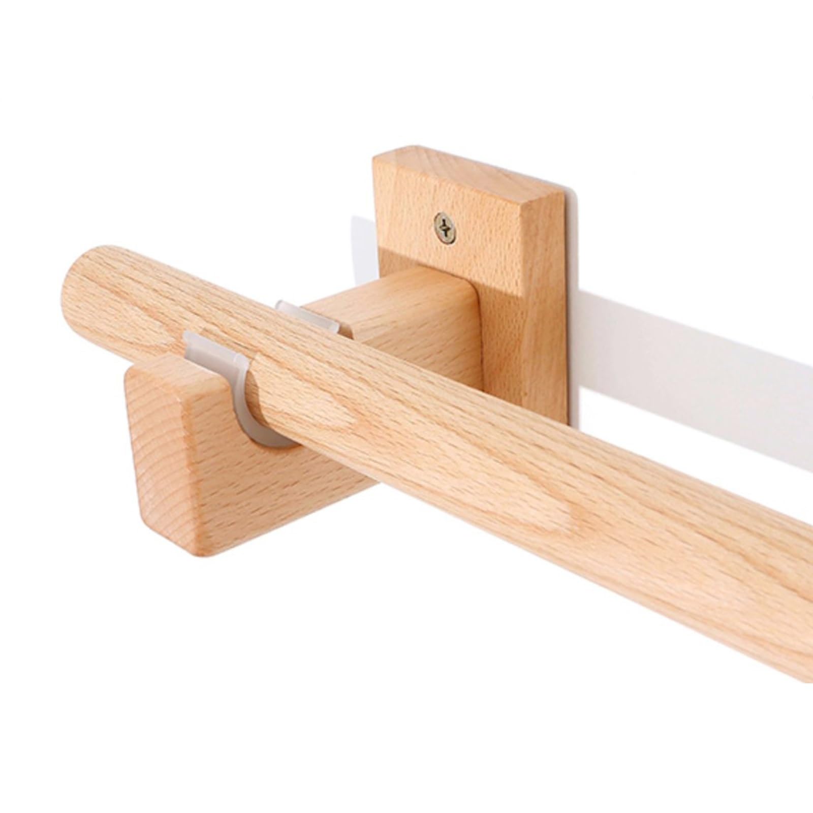 Buchenfarbene 29 mm Vorhangstangenhalterung seitlich montiert feste Gardinenstange für 63 Zoll (260cm) Vorhänge robusto und stilvoll ideale per Wohnzimmer und Schlafzimmer.