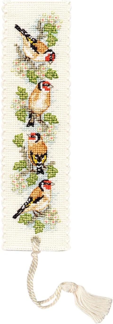 Goldfinches Bird Bookmark Cross Stitch Kit - Textile Heritage