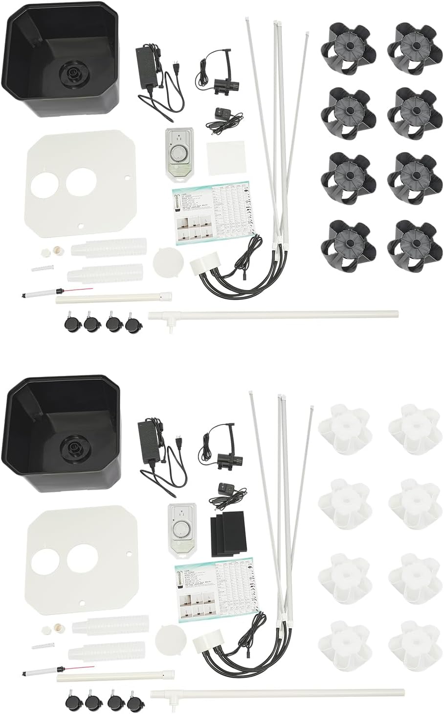 Bacocoo Hydroponic Growing System with Grow Lights, Indoor Gardening System Hydroponic Growing Kit, Grow Plant Food at Home with 40 Pieces at a time for Fruits, Vegetables, Herbs. (Light - Gray)