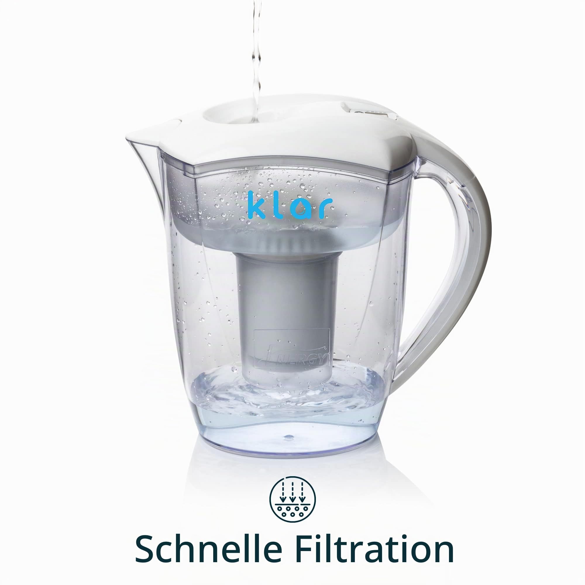3,5 l Wasserfilter Kanne mit Fluorid Wasserfilter - Wasser Filtersystem Entfernt Fluorid, Blei, Mikroplastik, PFOA, PFAS - Alkalischer PH-Wert von Klar Water