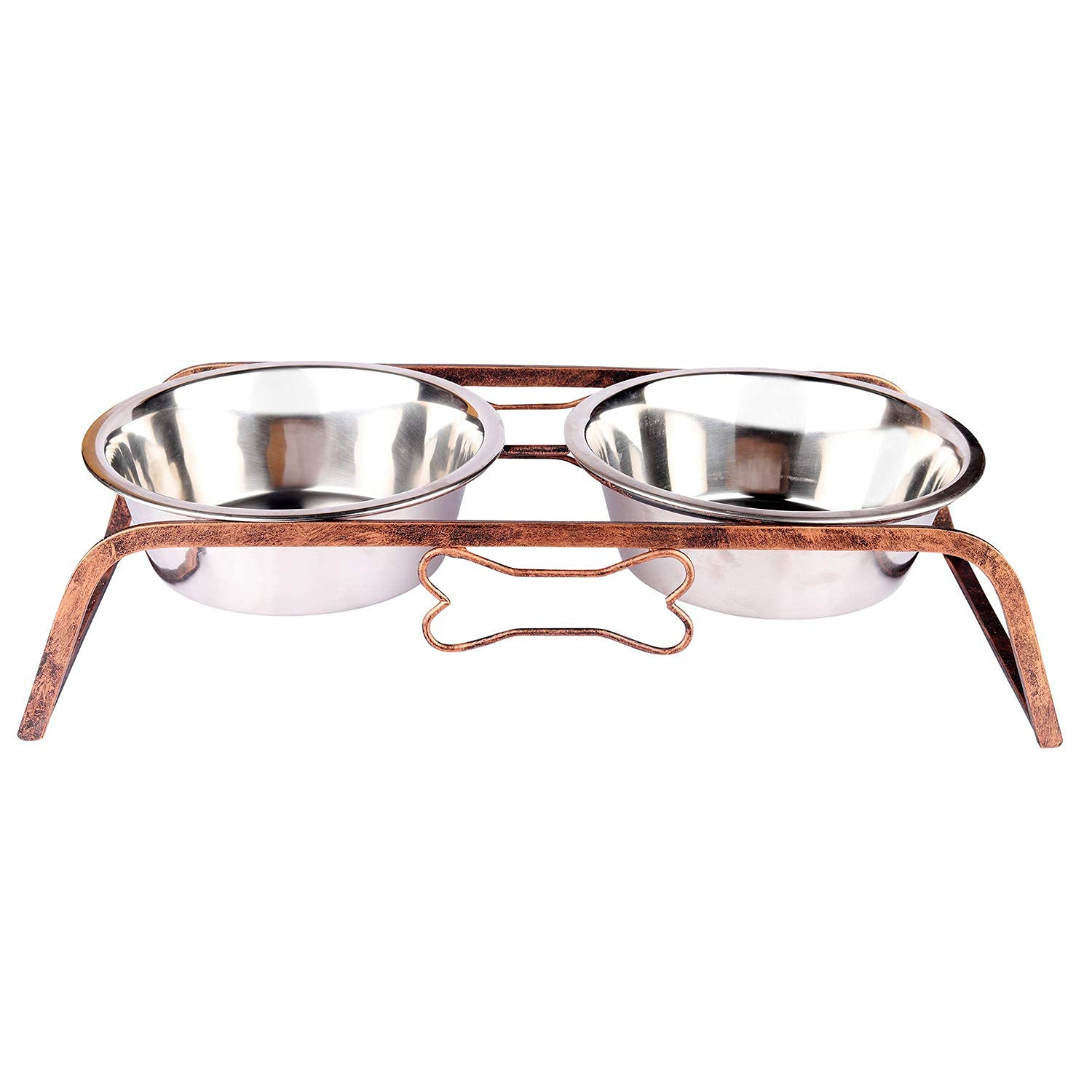 Pets Empire Wrought Iron Dog Bowl Stand Collection Rustic Bone Diner for Dogs and Cats Stainless Steel Food and Water Bowls with Iron Stand (X-Large (1600 ML X 2 Bowl)) (B08538ZD6L) Amazon Price History, Amazon Price Tracker