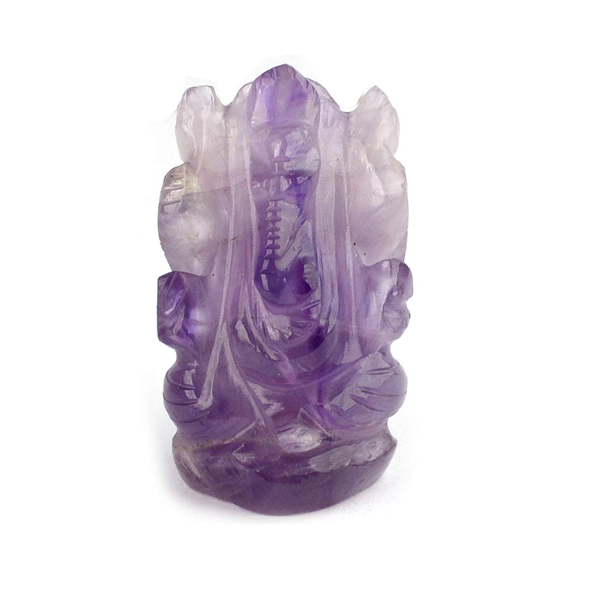 Reiki Crystal Products Natural Amethyst Ganesha Idol, Crystal Stone Ganesha Idol for Car Dashboard 1 Inch Approx (Color : Purple)