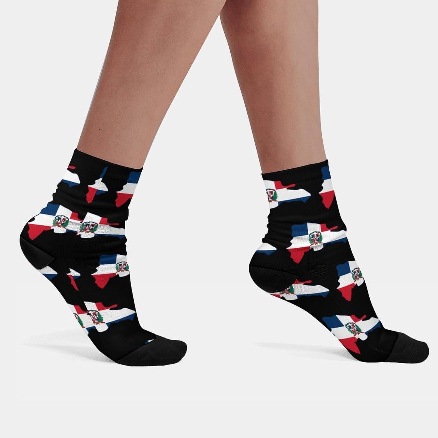 Dominican Republic Map Flag Knee High Socks Athletic Long Stockings Sport Casual Crew Tube Sock Boot