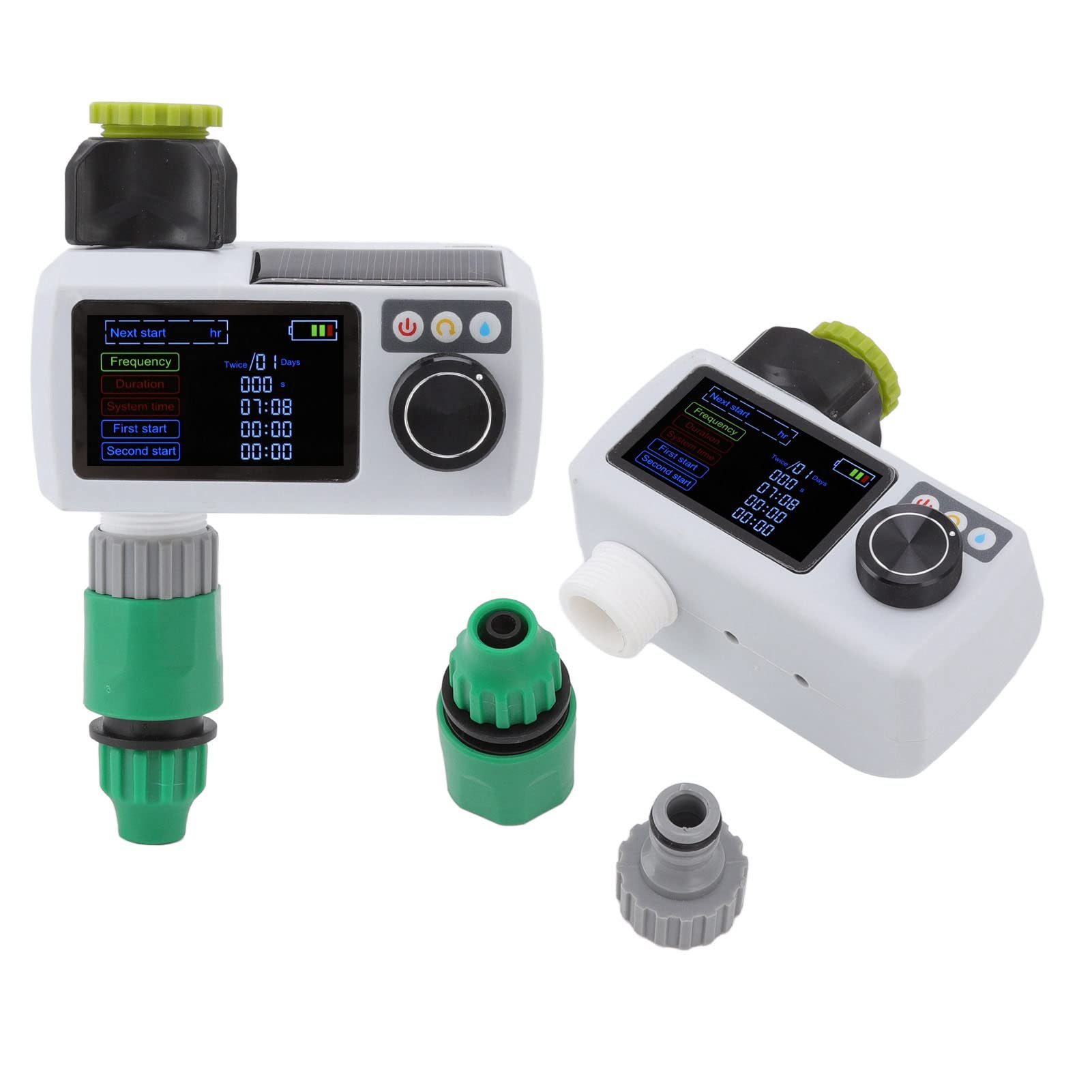 Alomejor Temporizador de Aspersor Solar Preciso con Sensor de Lluvia para Riego de Jardín, Temporizador de Manguera de Autoinspección Impermeable IP68 para Balcón, Patio, Material Plástico