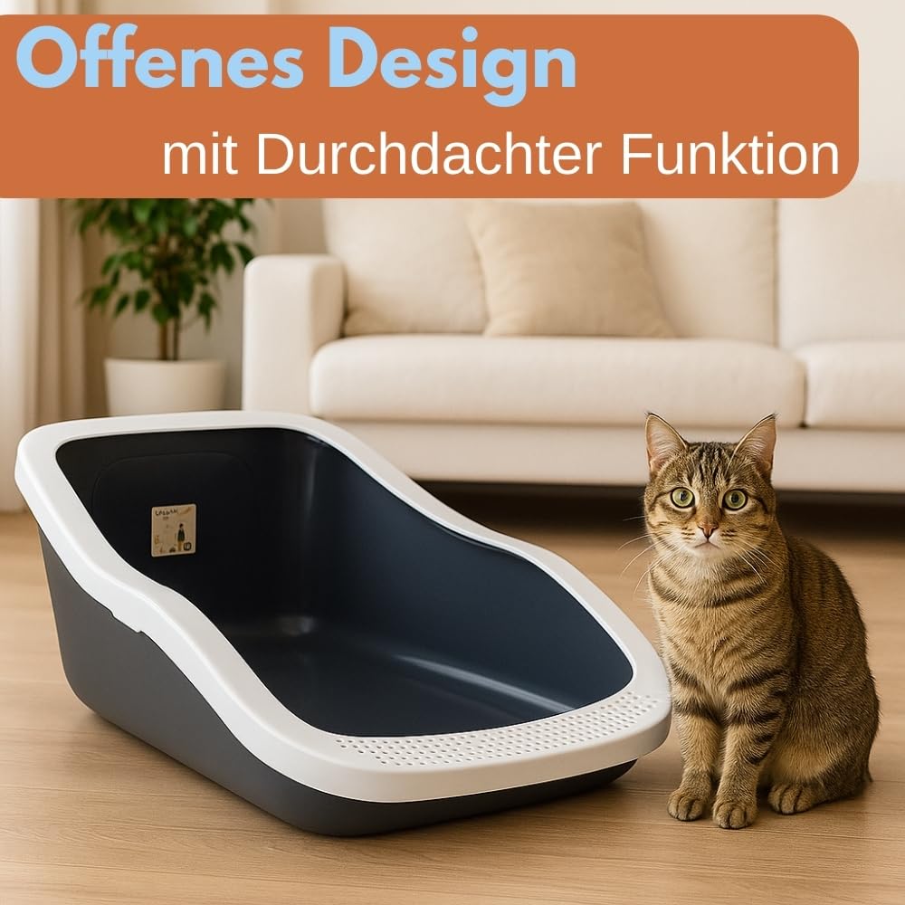 XXL Katzenklo Katzentoilette groß Großes Katzenklo 70 cm Katzen Klo offen Katzenklo hoher Rand Katzenklo ohne Deckel Katzenklo große Katzen Jumbo 70 cm