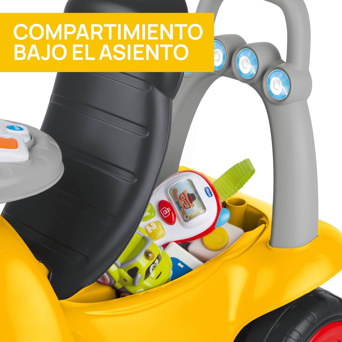 Chicco Andador Correpasillos 2 en 1 Billy El Caminón, Interactivo con Sonidos y Luces, Andador Bebé Primeros Pasos, Juguetes Bebés y Niños De 9 Meses a 3 Años, Amarillo