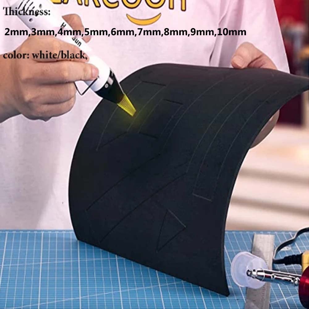 Eva-Schaumstoffplatten 50 x 100 cm for Cosplay-Bastelarbeiten, schallabsorbierender DIY-Schaumstoff, 1 Stück(White,T7mm)