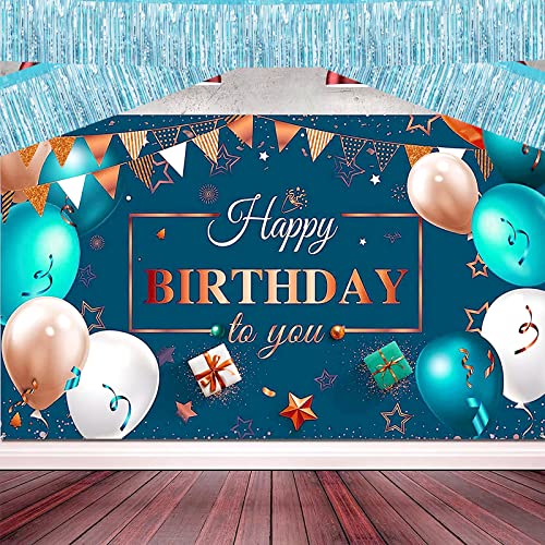 Image of 6 Pack 10 Feet Foil Fringe Garland Metallic Tinsel Streamers Banner Wall Hanging Curtain Backdrop Banner for Parade Floats, Thanksgiving, Christmas, Birthday, Halloween Party Decorations(Light Blue)