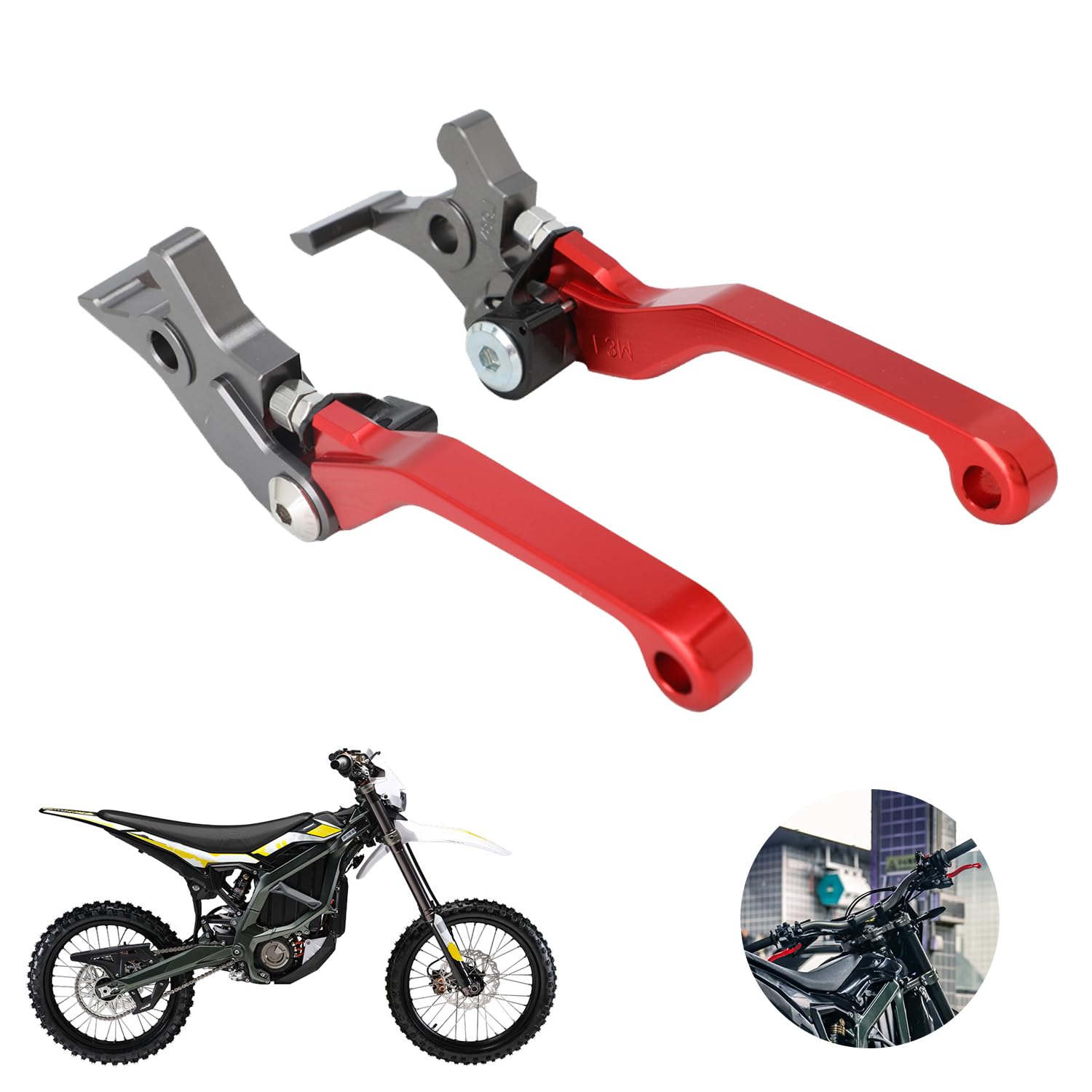 Adjustable CNC 6061 Aluminum Brake Levers for Surron Ultra Bee-Red