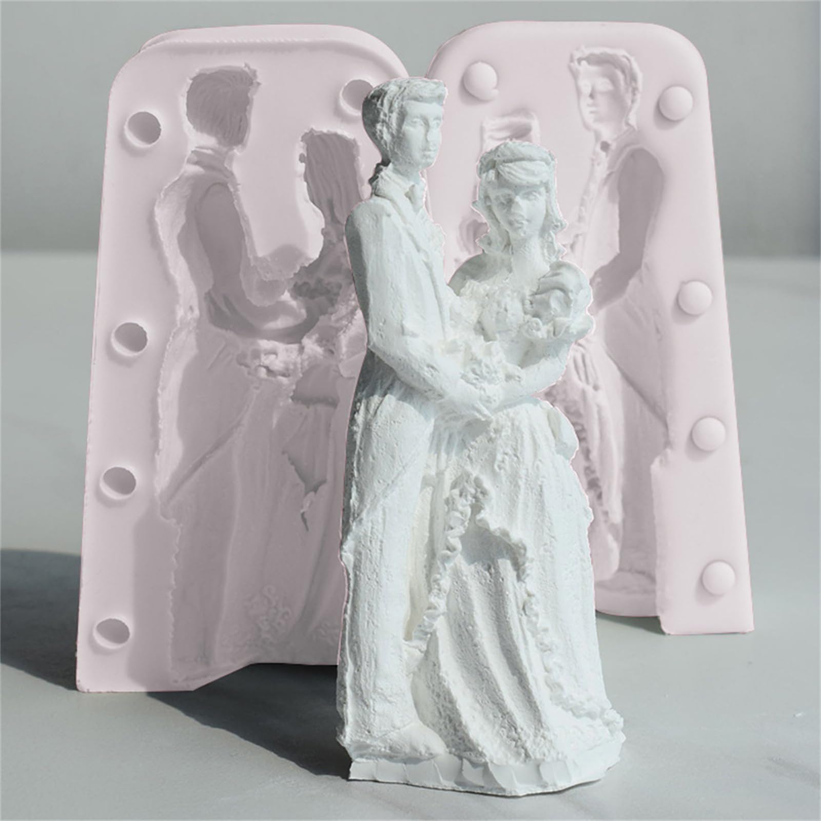 Molde de silicona para novios para hacer yeso, yeso, resina epoxi, decoración del hogar, regalo de boda, moldes de silicona para resina