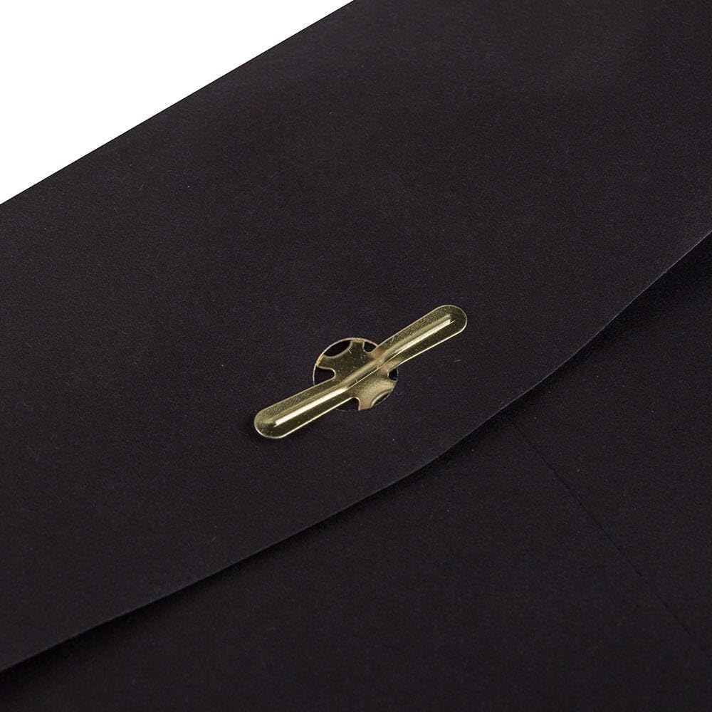 LUXPaper 9 x 12 Open End Envelopes | Clasp | Midnight Black | 80lb. Text | 50 Qty