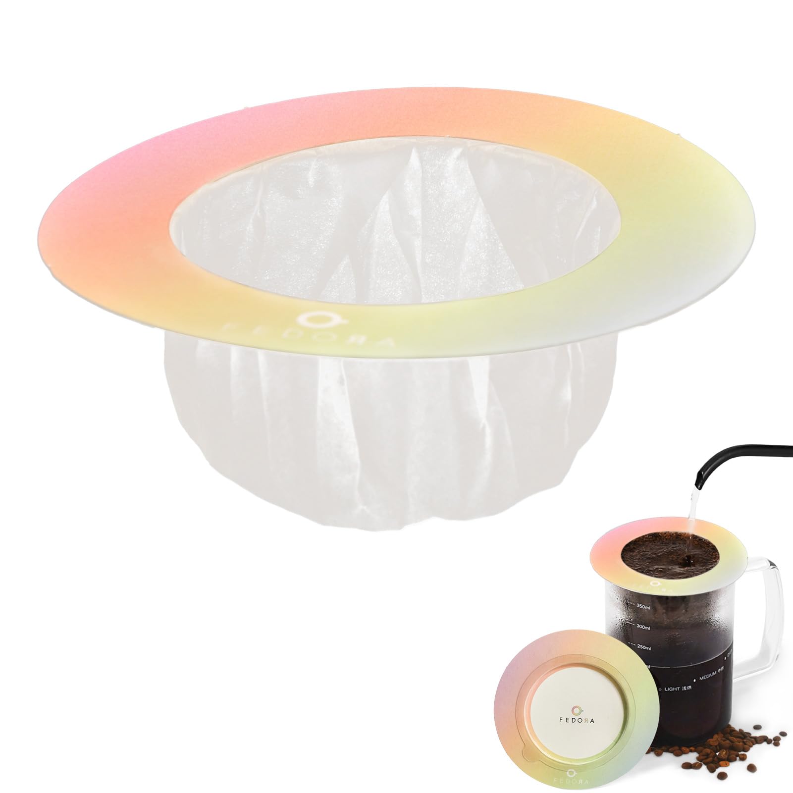 10pcs Portable Pour Over Coffee Filter Bags, UFO Style Reusable Pour Over Coffee Dripper Drip Coffee Bag Tea Strainer Coffer Maker for Travel Camping Office Home (Multicolor)