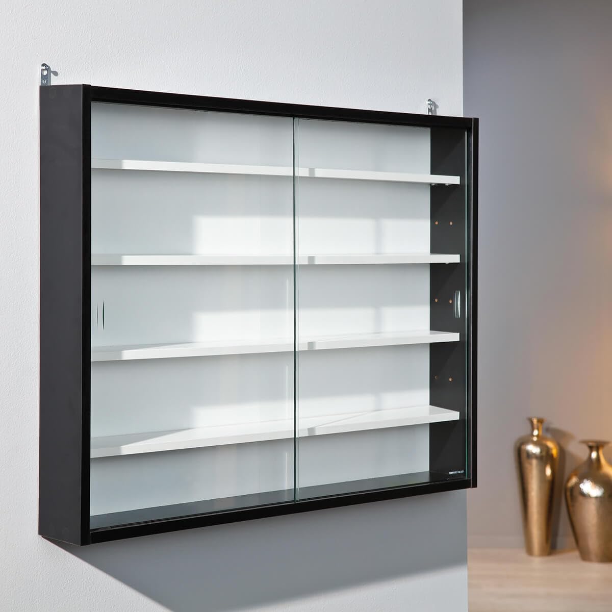 AltoBuy Collect N&B - Vitrine Murale 5 Compartiments Noire et Blanche