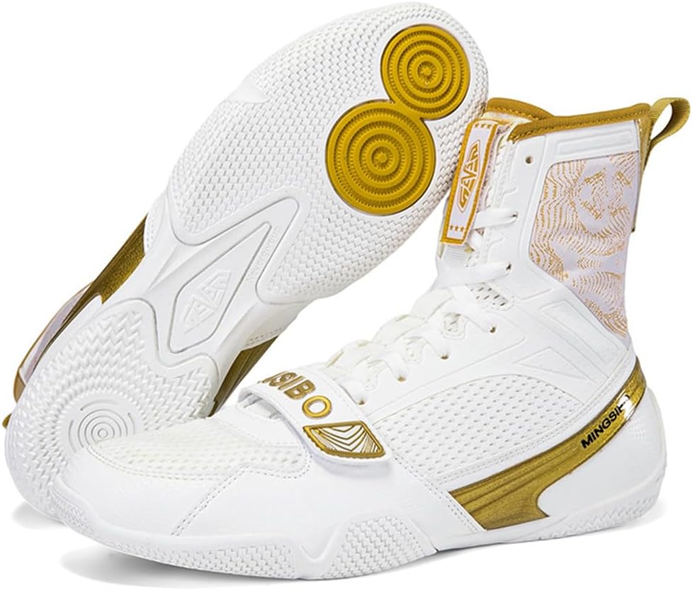 Men's Wrestling Boots High Top Breathable Boxing Shoes Lightweight Non-Slip Fitness Sneakers Adult Weightlifting Powerlifting Training