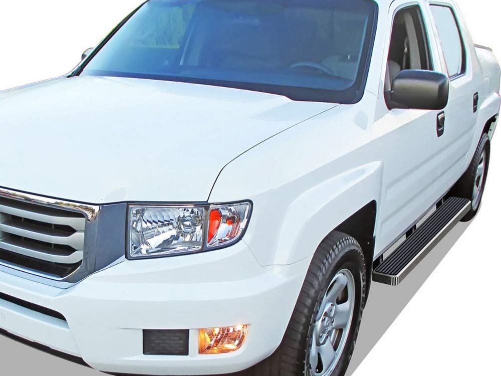 APS Running Boards (Nerf Bars Side Steps Step Bars) Compatible with Honda Ridgeline 2006-2014 Crew Cab (Silver 5in 304 Stainless Steel)