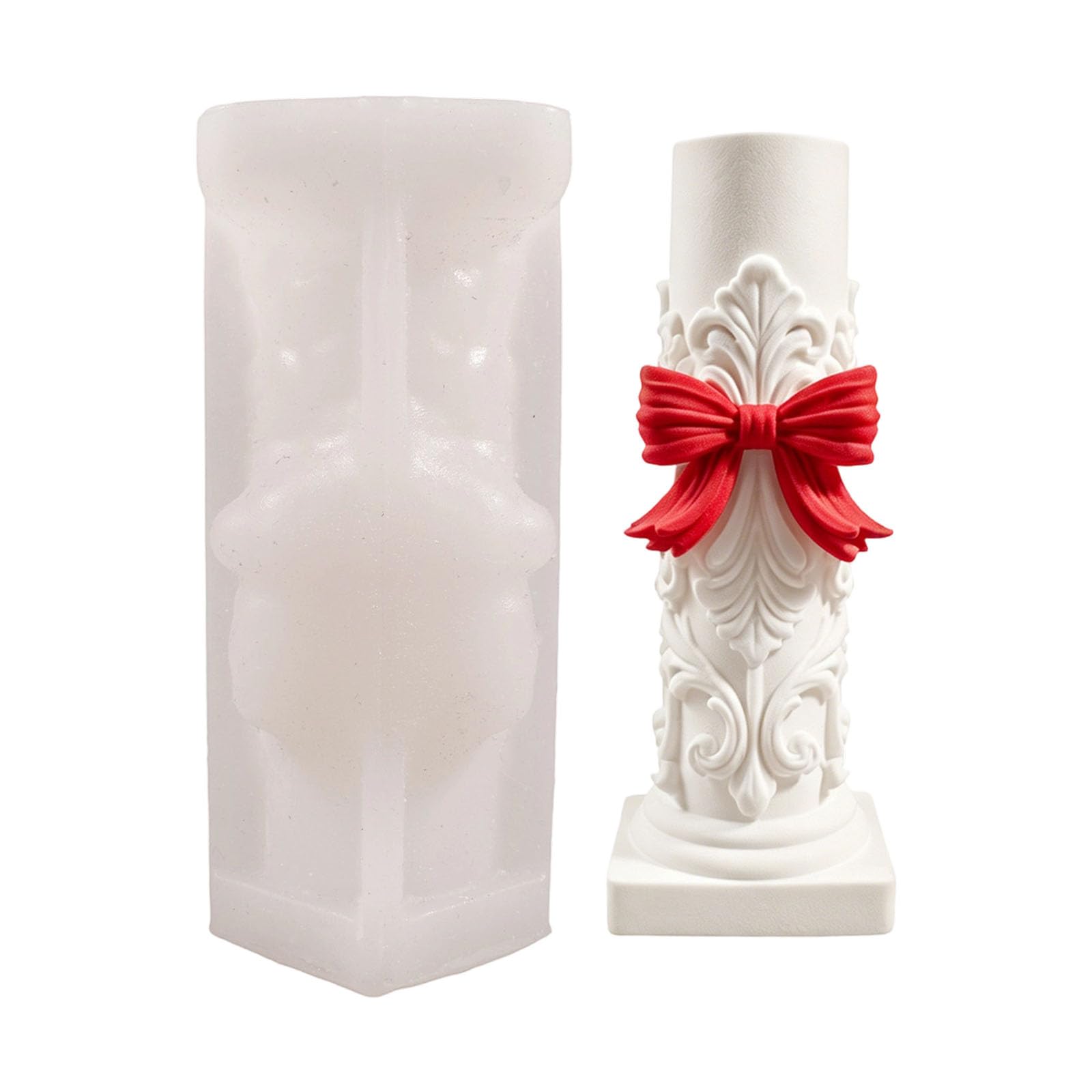 Elnwnnkc Flexible Silicone with European Bowknot Roman Pillar Relief for Craft Projects Decorative
