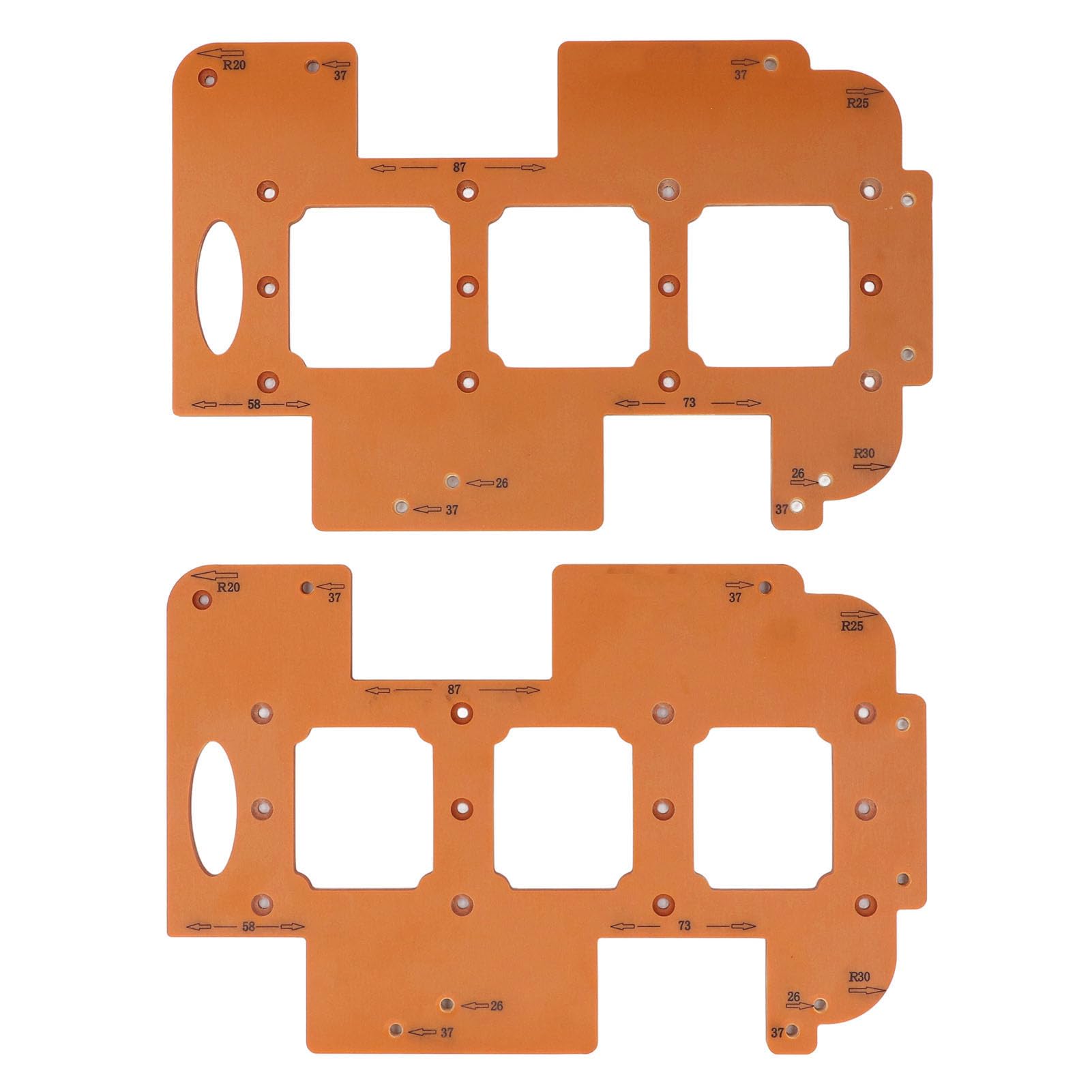 Generic Plantillas de Apertura de Agujeros, Juego de Herramientas de Perforación de Radio de Esquina de Madera de Ingeniería Duradera Multifuncional para Muebles del Hogar y Carpintería