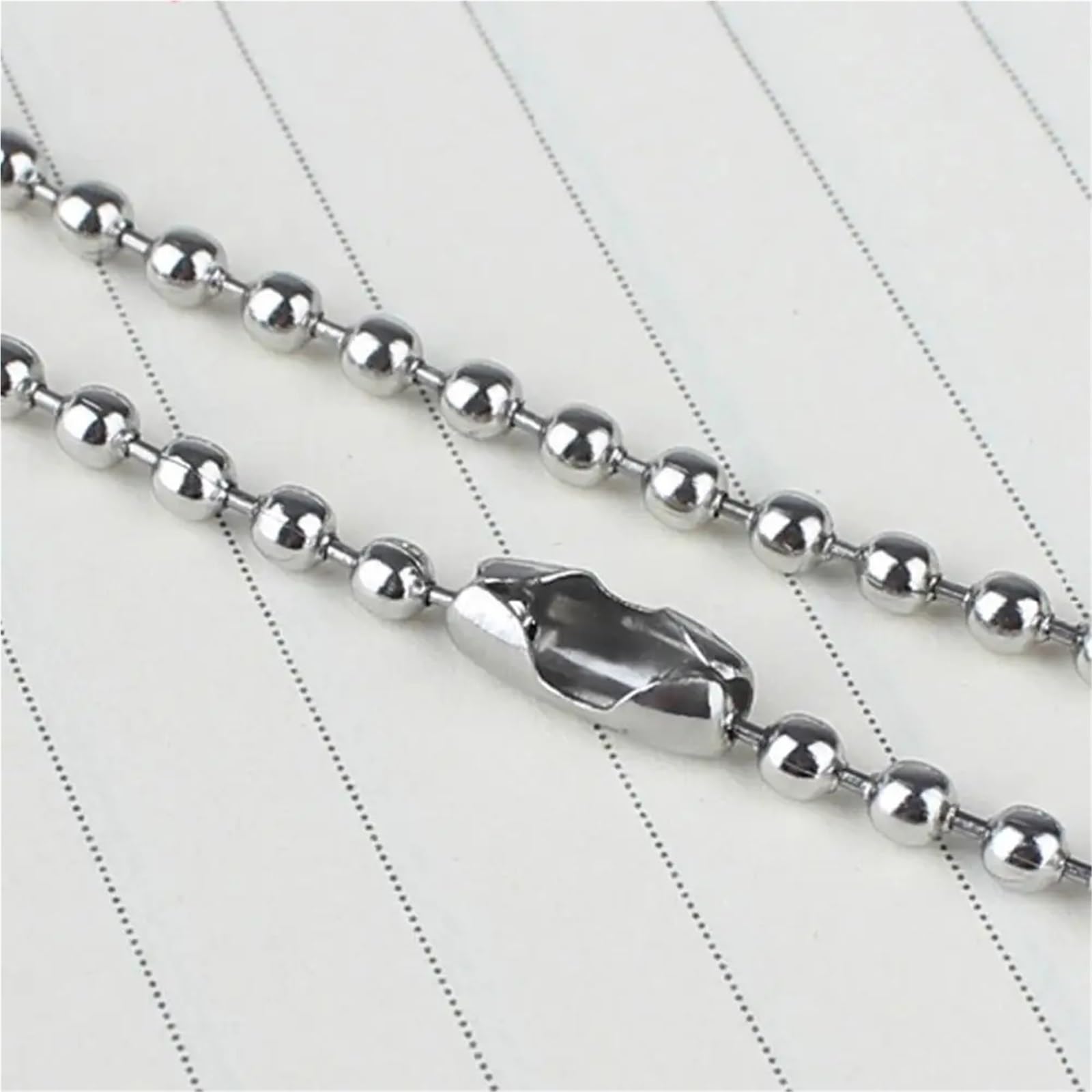 Cadena de Cuentas de Bola 10/20/50/100 Uds. 1,5/2/2,4/3/3,2mm Color plata cadena de bolas acero inoxidable collar accesorios joyería DIY(55cm/22inch,2.0mm width 50pcs)