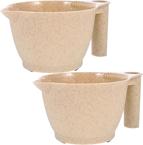 Miniatura 10 de Juego de 2 tazones de tinte para el cabello, cuencos de tinte de mezcla de plástico, para uso doméstico y de salón, color rosa