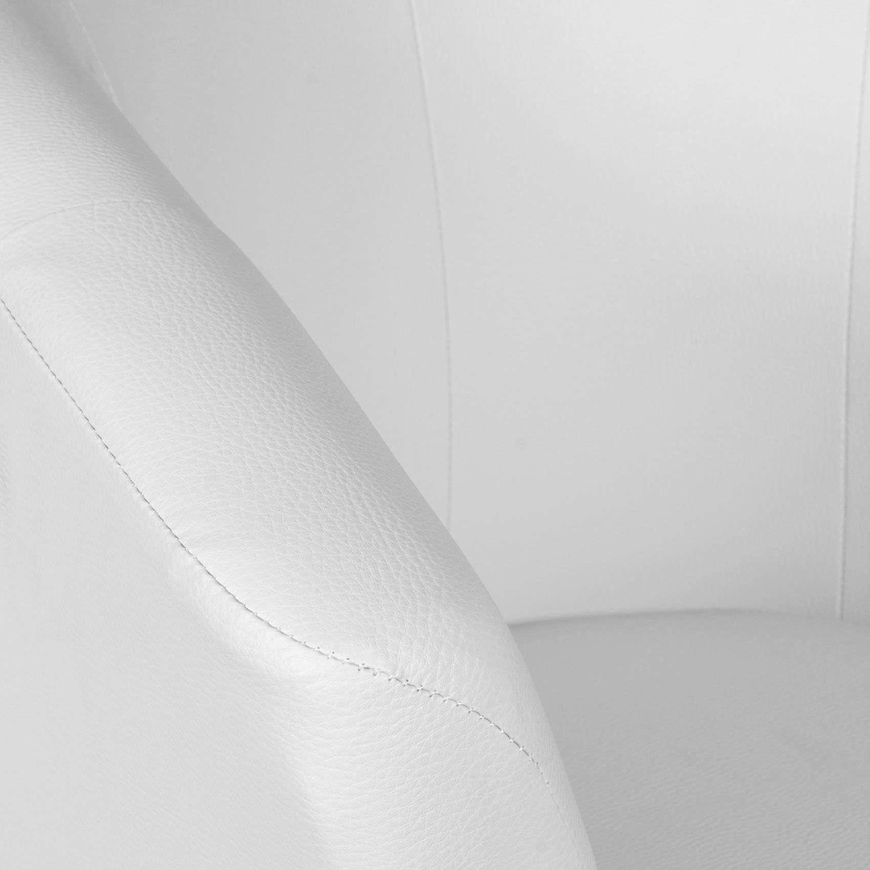 Dmora - Poltrona Abrera, Poltrona da salotto, Seduta imbottita, Sedia con braccioli in ecopelle, 64x63h76 cm, Bianco