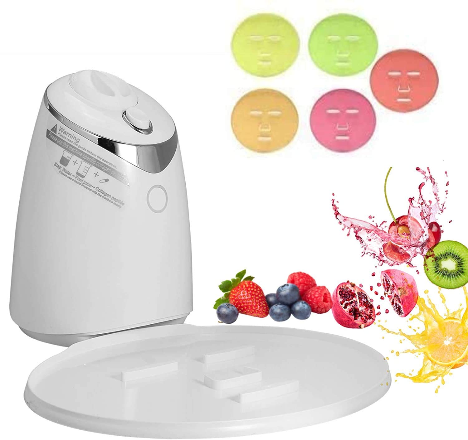 Machine à masque facial, Visage Machine avec le masque 32Pcs faisant des Capsules de collagène Machine de Masque de Fruits Bricolage Fruits légume Masque de Visage Fabricant de Soins (01)