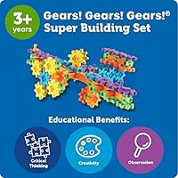 Vista 6 de Learning Resources Gears! Gears! Gears! Super Building Toy Set, STEM Toys, Construction Toys, Gears for Kids, 150 Pieces, Ages 3+, Blue