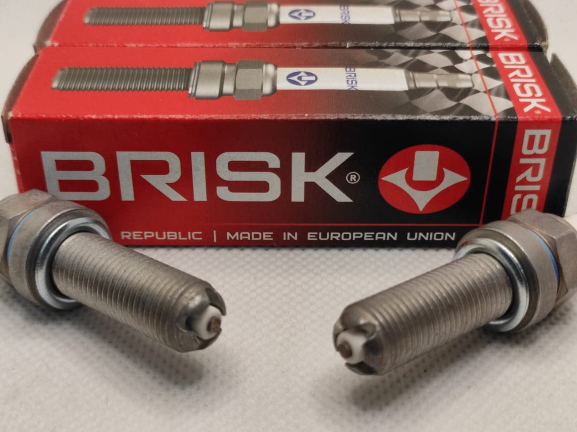 RARUKI BRAKE FLASHER ヤルキ　バックフラッシャー BRISK Silver Racing Spark Plug Kit for Kawasaki Ninja 400 (Twin