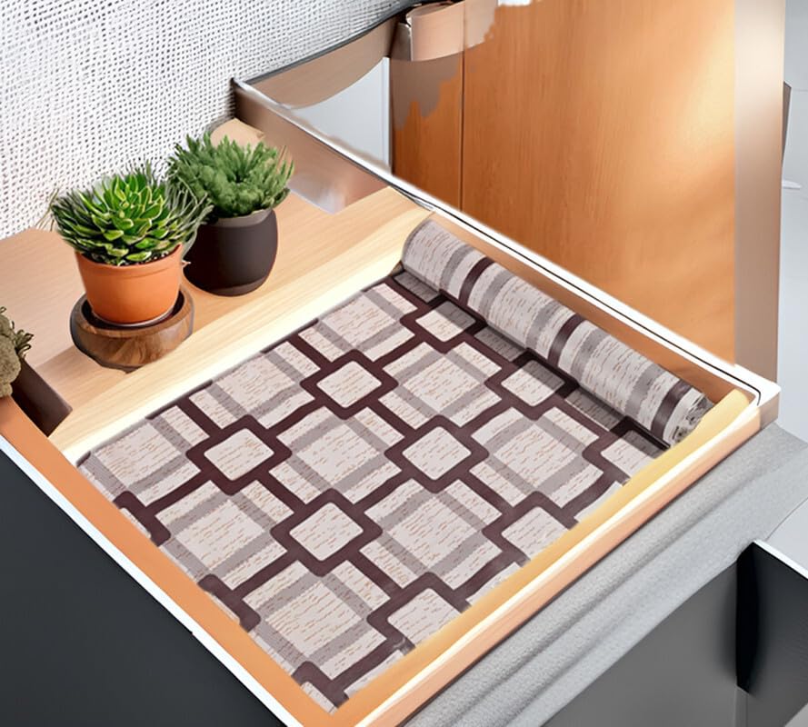 REVEXO PVC Kitchen Mat for Shelf/Shelf Liners Sheet for Cabinet Drawer/Wardrobe/Fridge/Table (45cm X 5 Meters Roll,) REV-12-image-16