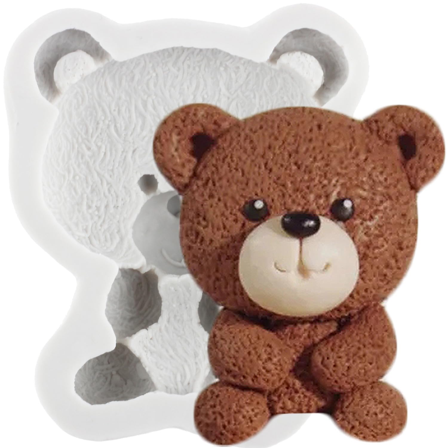 MINFEIDMS Bear Silicone Fondant Moulds Bear Candy Chocolate Mould for Teddy Bear Cake Decoration Cupcake Topper Soap Candle Polymer Clay Gum Paste