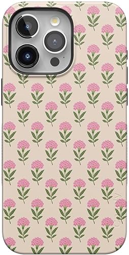 Vista 764 de Casely Funda para iPhone 15 Pro Jardín Secreto Flores mixtas Funda atrevida Compatible con MagSafe y botón de acción Jardín Secreto Floral