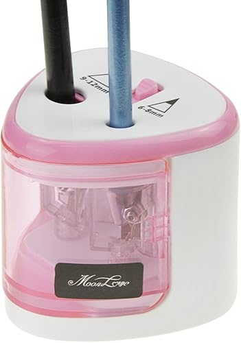 Sacapuntas eléctrico, sacapuntas de color rosa, portátil, automático, cortador de lápices resistente para la escuela y el hogar, sacapuntas funciona