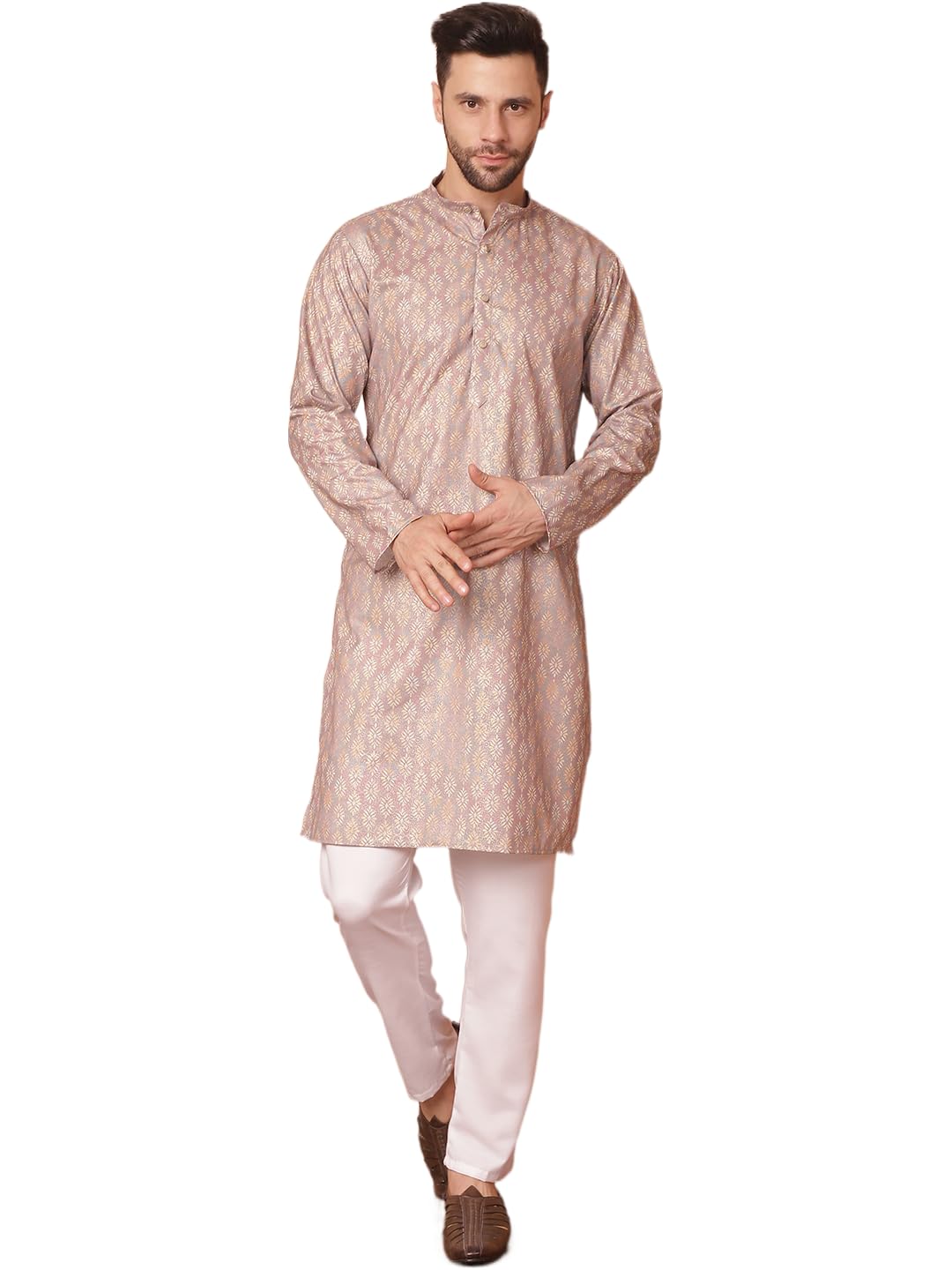 jompers Men's Foil Printed Kurta with Pyjama-picture-31