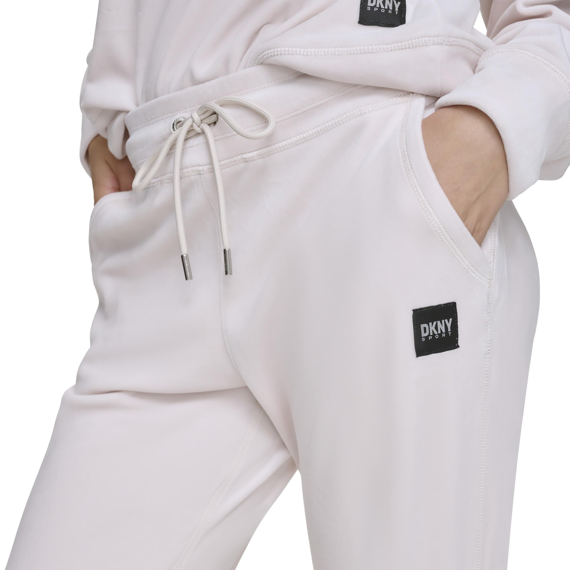 DKNY Platinum Velour Track Jogger Pantaloni Sportivi Donna