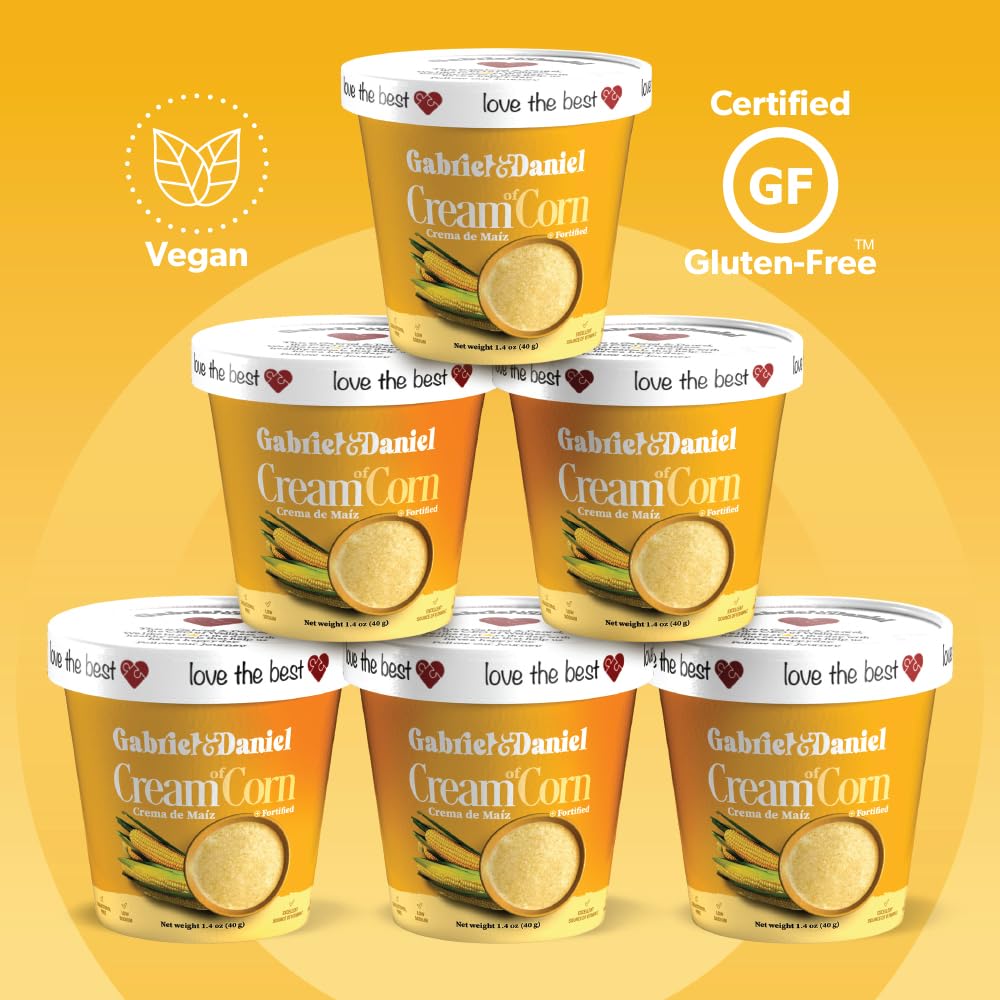 Gabriel & Daniel Crema instantánea de maíz sin gluten, sin gluten, cereales calientes, taza de microondas para llevar