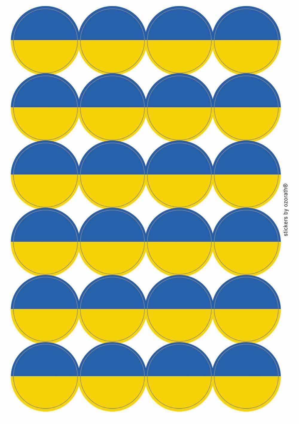 Ozorath Ukraine Ukrainian National Flag Matt Paper Stickers