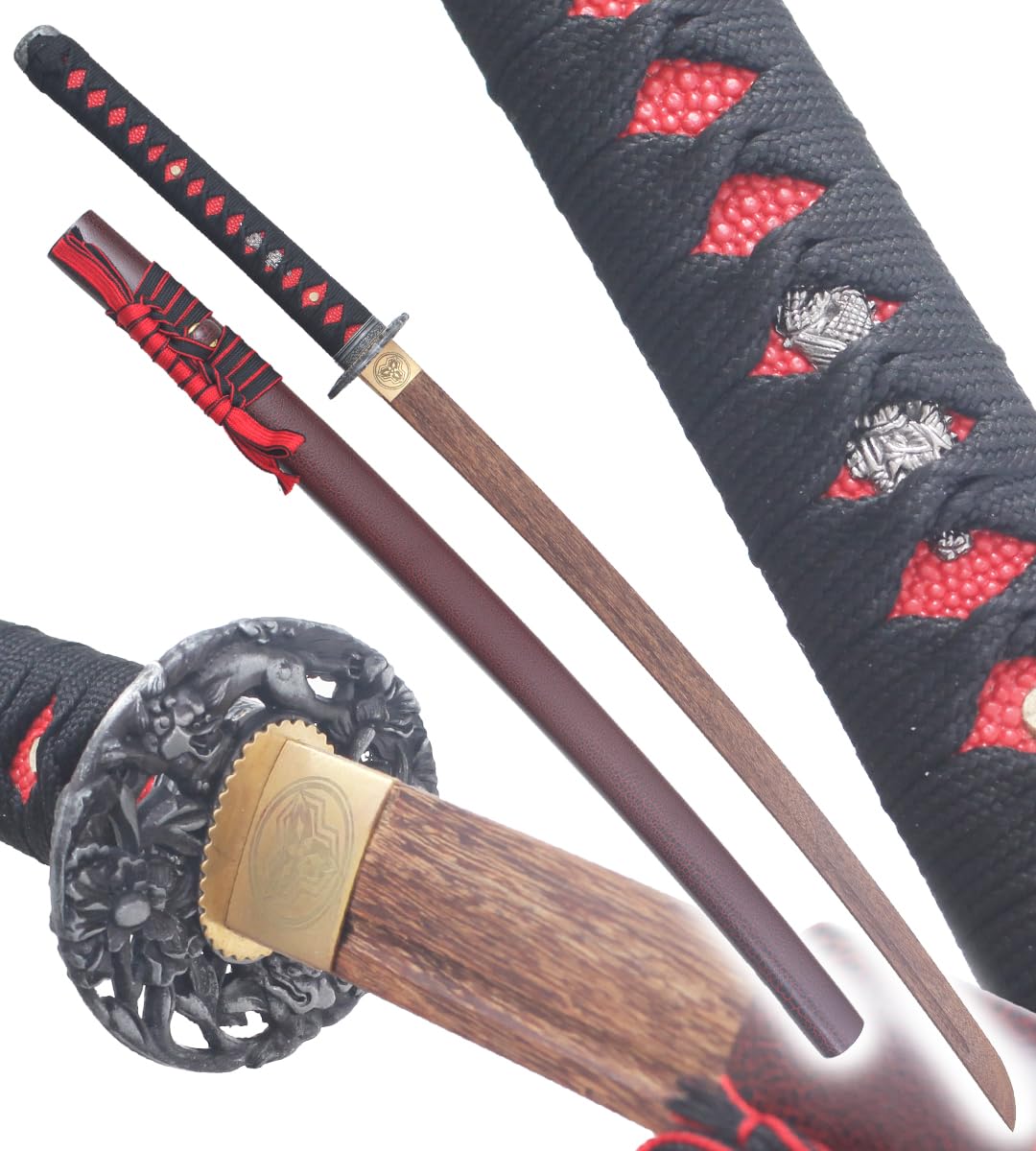 Danzan Katana en Bois Katana Arashi Sabre en Bois Epee Entrainement Katana Japonais - Lame Bois