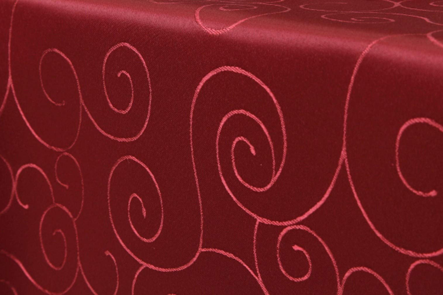 First-Tex Ornament Damask Tablecloth agular 160x220 red* (63 x 87 inch), Wine Red, 220 x 160 inch (angular)