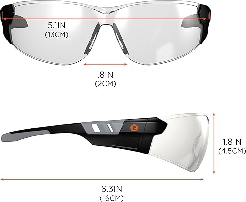 Miniatura 6 de Ergodyne - 59180 Skullerz SAGA - Gafas de seguridad sin marco, para interiores y exteriores, color negro mate