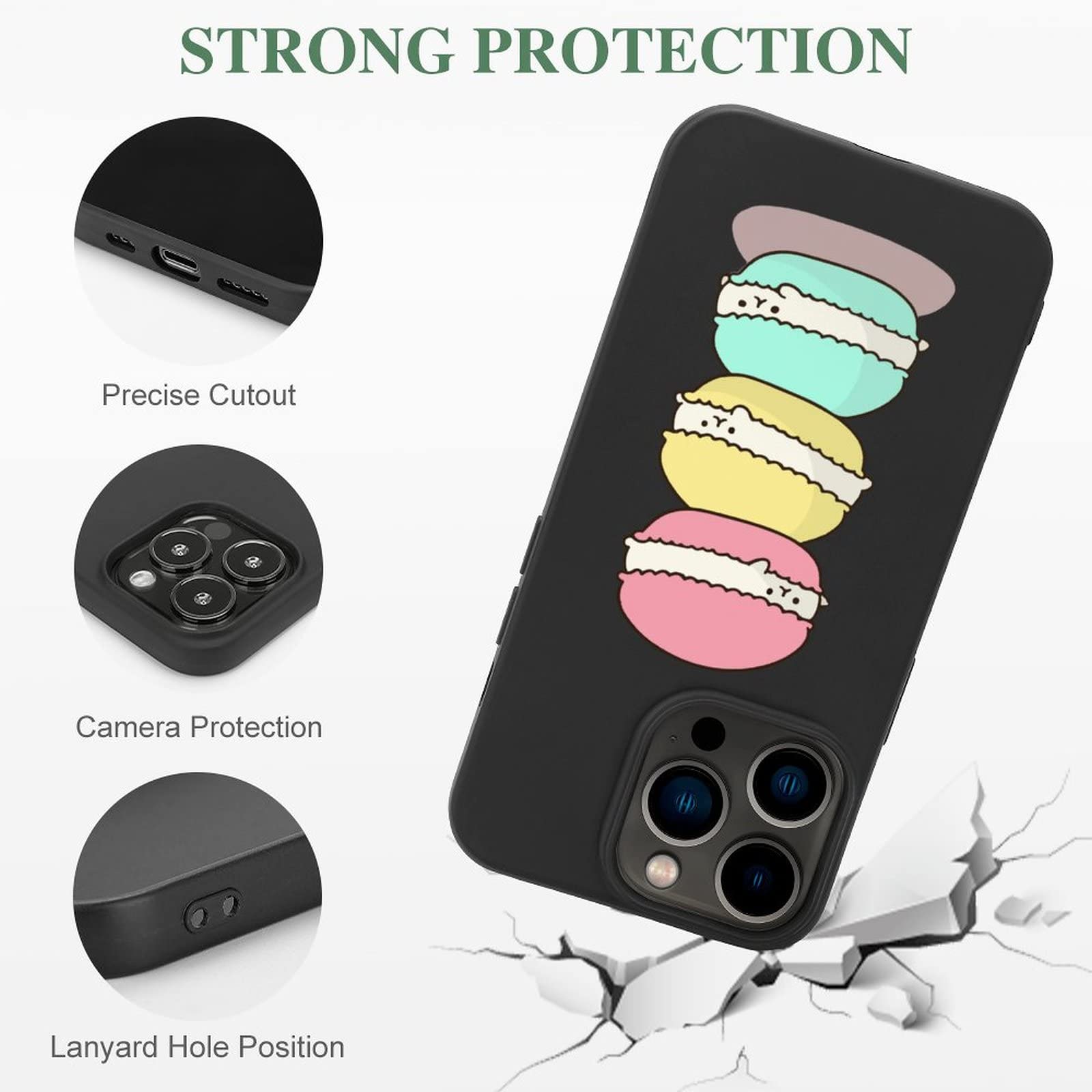 Coque Souple TPU Transparente Pour IPhone - Motif Fantaisie 'Macarons' - Marque NOVAGO - Neuf