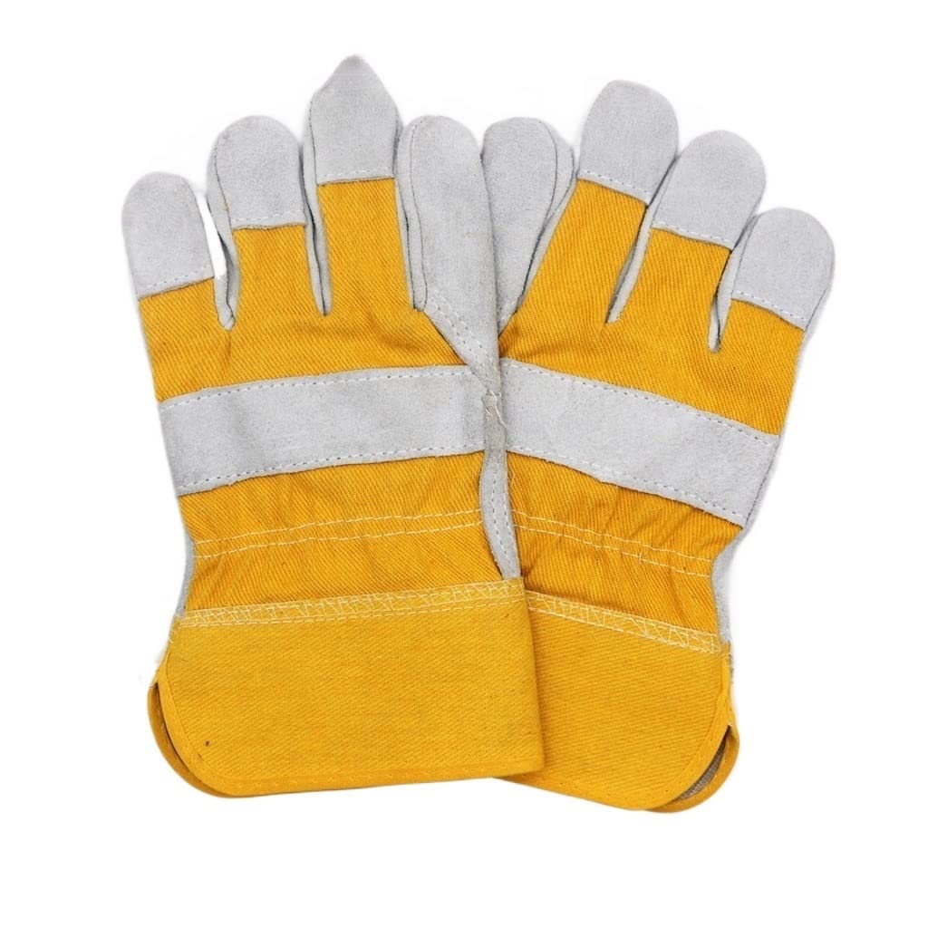 Los Guantes Semisoldados De Cuero Son Resistentes Al Calor, Aptos For Cocinar, Hornear, Chimenea, Animales, Barbacoa.