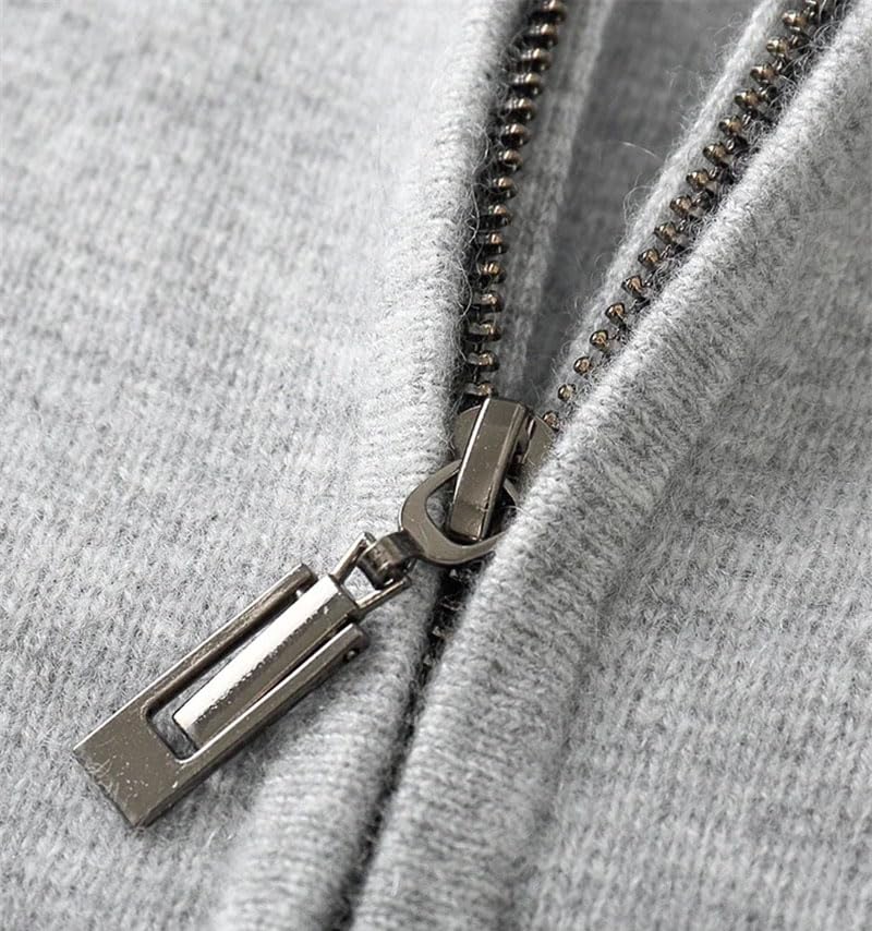 Men's Wool Hooded Sweater Zipper and Pocket Comfortable Knit Cardigan Casual Comfortable Jumper3