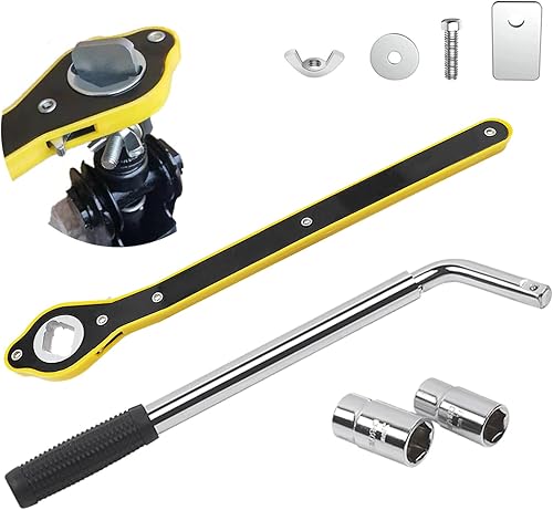 QISF Juego de 4 llaves para automóvil, 14 a 20 pulgadas con enchufes estándar de 0.670.79 pulgadas, 0.860.86 pulgadas + llave de trinquete hexagonal