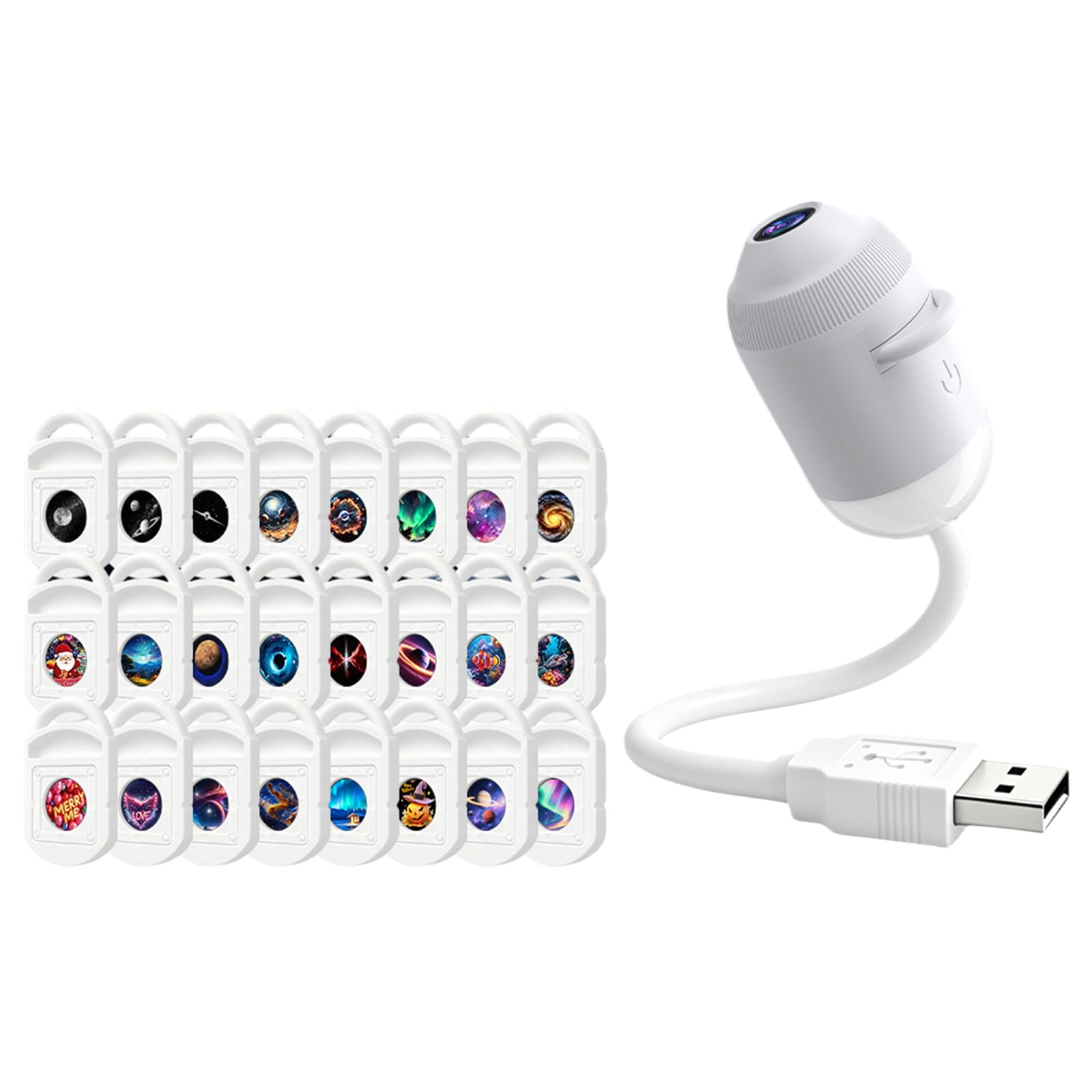 2-in-1 Galaxy Projector Night Light Holographic Night Light Projector