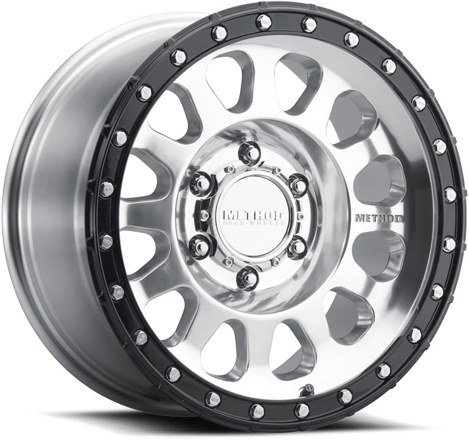 Method Race Wheels MR315, 17x8.5, 0mm Offset, 8x6.5, 130.81mm Centerbore, Machined - Gloss Black Lip