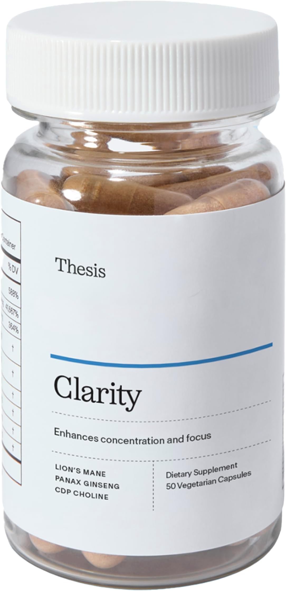- Clarity Nootropic Supplement for Men & Women with Lions Mane, CDP Choline, Panax Ginseng, Vitamin B6 & Caffeine, Cognitive Support Capsules, Vegan, Non GMO, 25 Servings