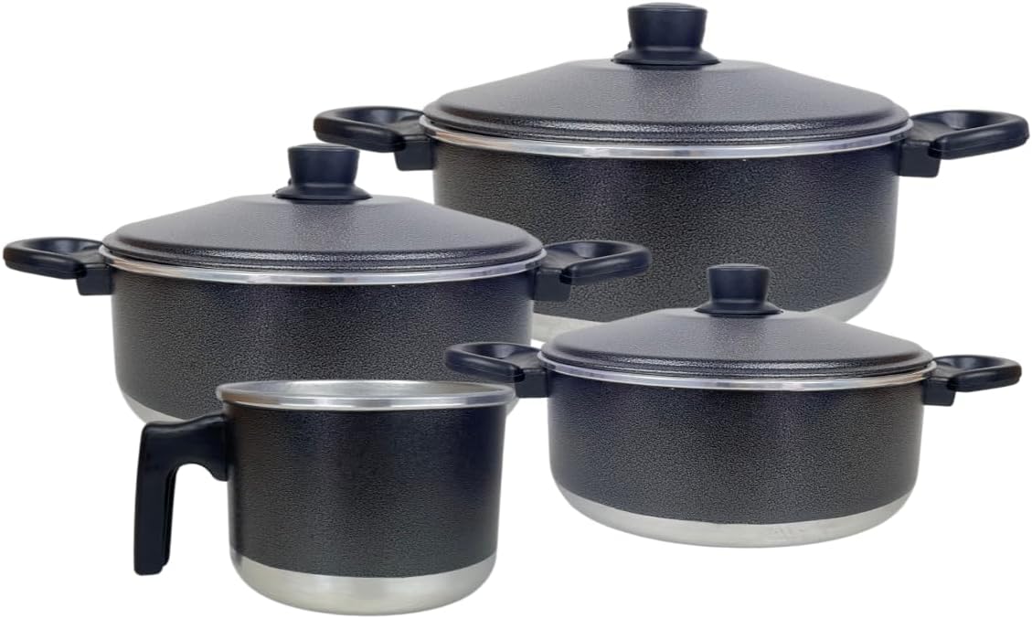 Conjunto de Panelas de Alumínio com 3 Caçarolas e 1 Fervedor... - imagem principal do produto