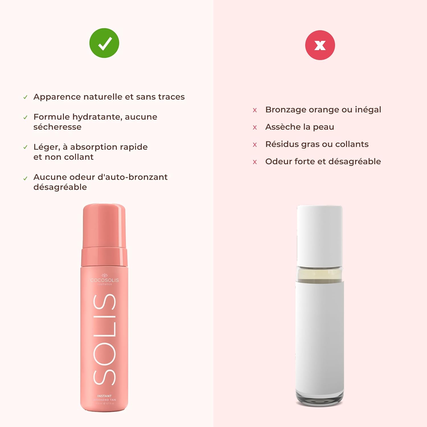 COCOSOLIS SOLIS Instant Weekend Tan Self-tanning lotion for face and body, mousse with immediate effect and washable, for a rich, natural and long-lasting tan, with plant-based DHA (200 ml) - Image 3